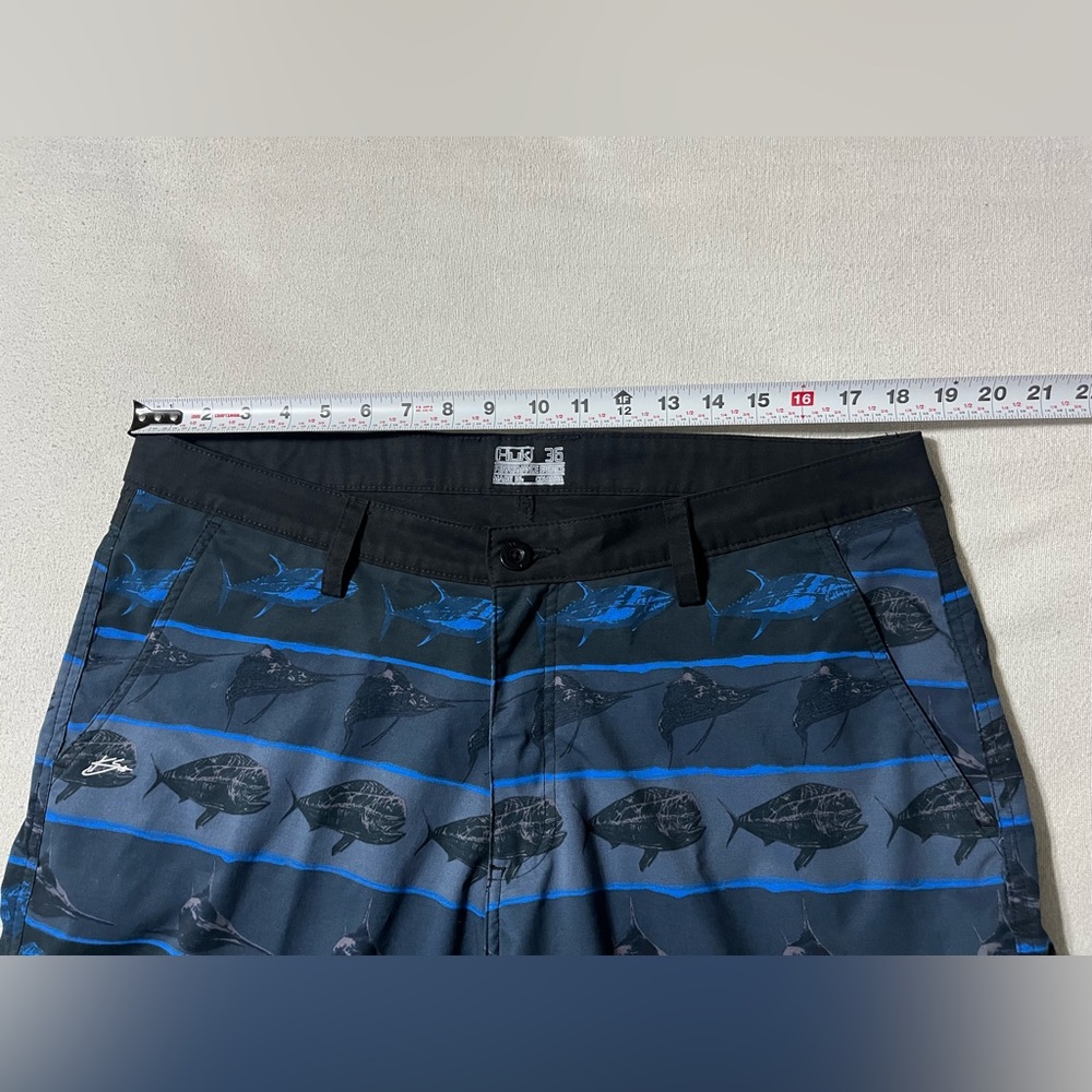 Huk Performance‎ Mens 36 Fishing Blue Graphic Board Shorts - Picture 5 of 10